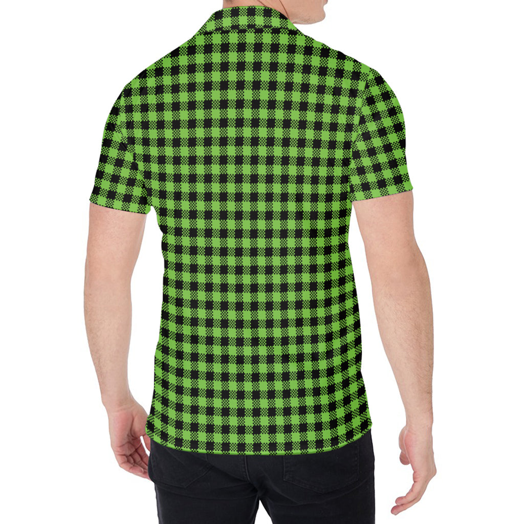 UFO Green Buffalo Plaid Print Men's Shirt