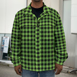UFO Green Buffalo Plaid Print Men's Shirt Jacket