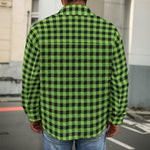 UFO Green Buffalo Plaid Print Men's Shirt Jacket