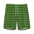 UFO Green Buffalo Plaid Print Men's Athletic Shorts