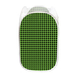 UFO Green Buffalo Plaid Print Mesh Laundry Hamper