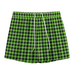 UFO Green Buffalo Plaid Print Mesh Shorts