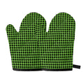 UFO Green Buffalo Plaid Print Oven Mitts
