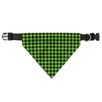 UFO Green Buffalo Plaid Print Over The Collar Dog Bandana