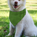 UFO Green Buffalo Plaid Print Over The Collar Dog Bandana