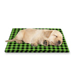 UFO Green Buffalo Plaid Print Pet Cooling Mat Cover