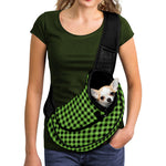 UFO Green Buffalo Plaid Print Pet Sling Carrier