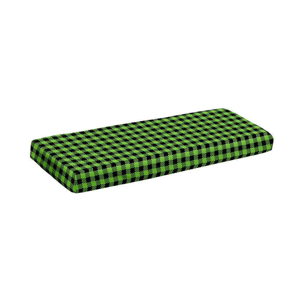 UFO Green Buffalo Plaid Print Piano Keyboard Cover