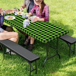 UFO Green Buffalo Plaid Print Picnic Table Cover