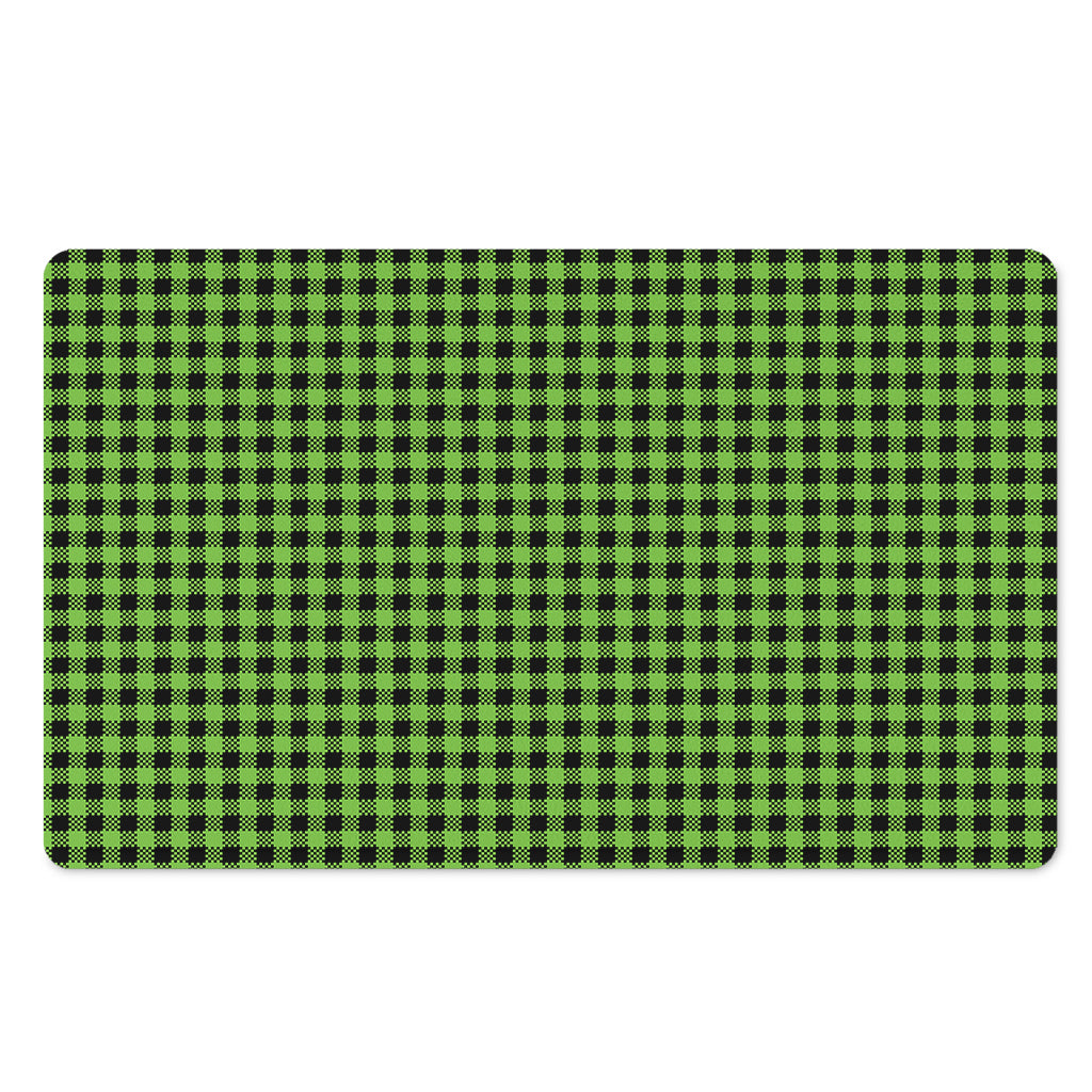 UFO Green Buffalo Plaid Print Polyester Doormat