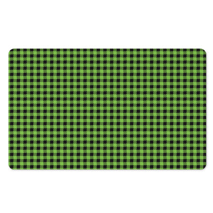 UFO Green Buffalo Plaid Print Polyester Doormat