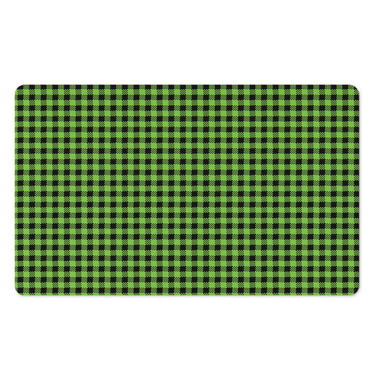 UFO Green Buffalo Plaid Print Polyester Doormat