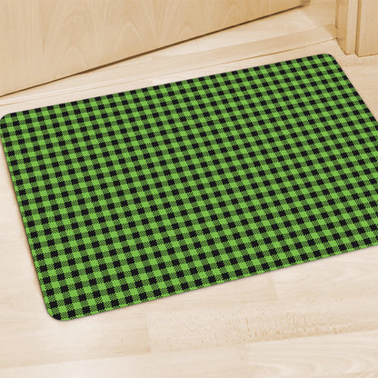 UFO Green Buffalo Plaid Print Polyester Doormat