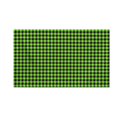 UFO Green Buffalo Plaid Print Polyester Flag