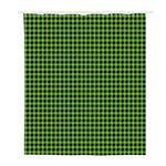 UFO Green Buffalo Plaid Print Polyester Shower Curtain