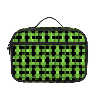 UFO Green Buffalo Plaid Print Portable Lunch Bag