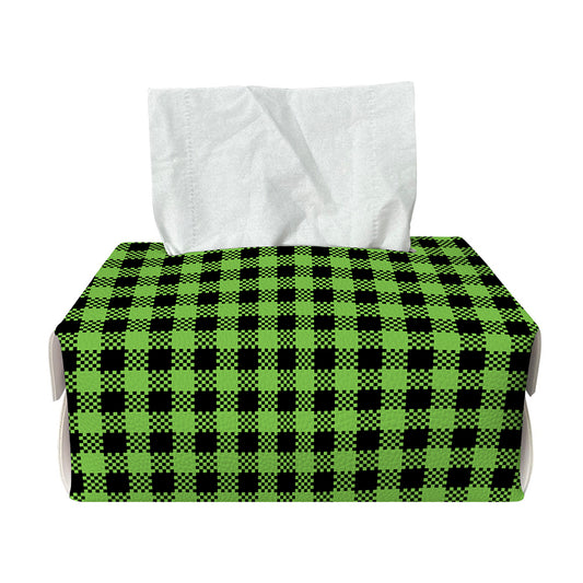 UFO Green Buffalo Plaid Print Rectangle Tissue Box Cover