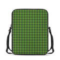 UFO Green Buffalo Plaid Print Rectangular Crossbody Bag