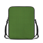 UFO Green Buffalo Plaid Print Rectangular Crossbody Bag