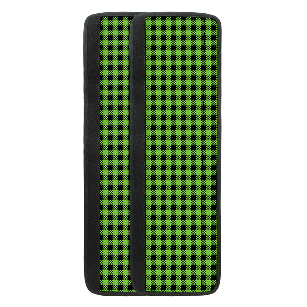 UFO Green Buffalo Plaid Print Refrigerator Handle Covers
