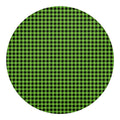 UFO Green Buffalo Plaid Print Round Blanket