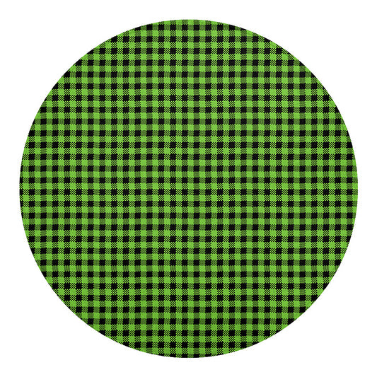 UFO Green Buffalo Plaid Print Round Blanket