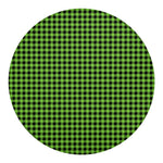 UFO Green Buffalo Plaid Print Round Blanket