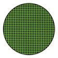 UFO Green Buffalo Plaid Print Round Floor Mat