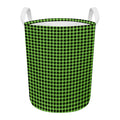 UFO Green Buffalo Plaid Print Round Laundry Basket