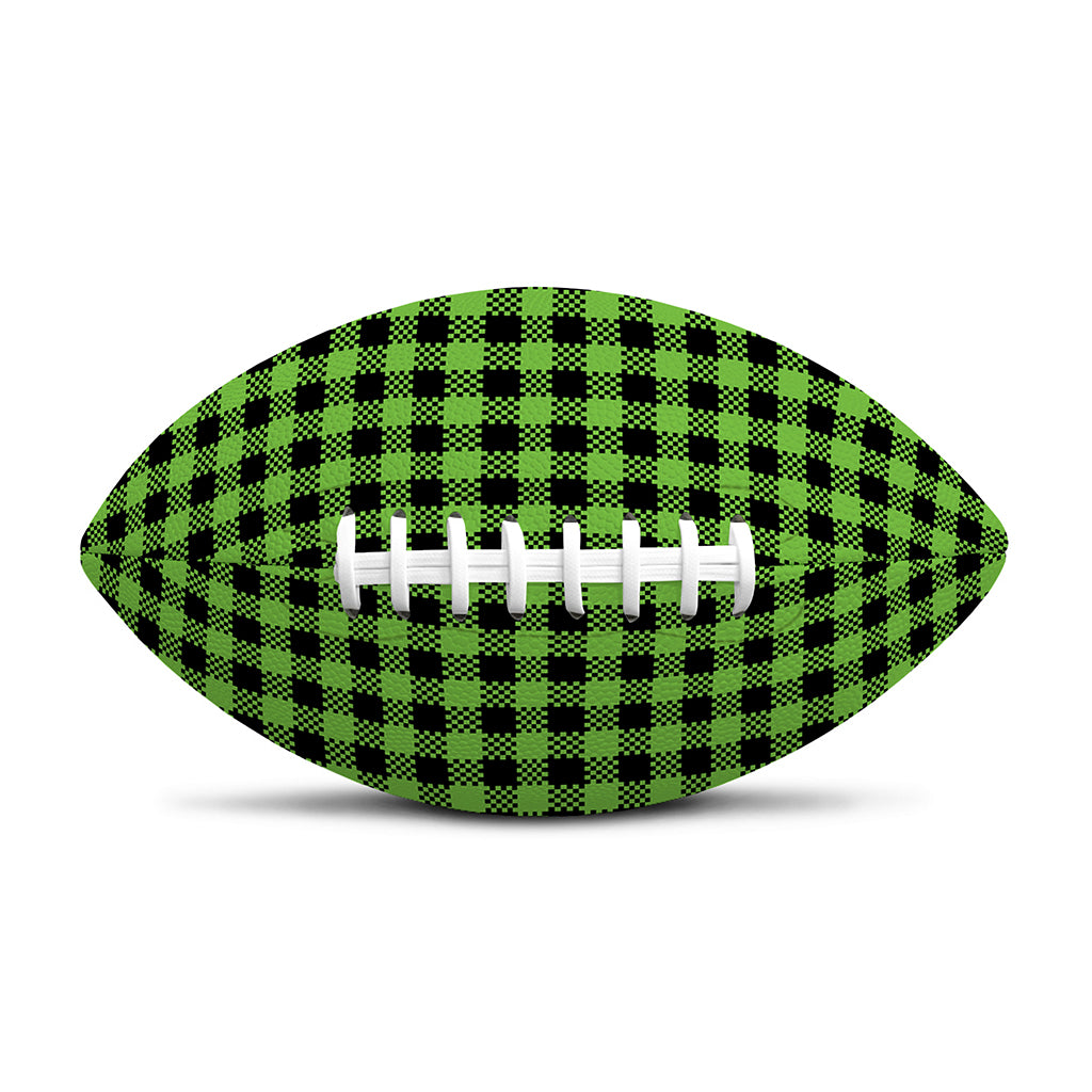 UFO Green Buffalo Plaid Print Rugby Ball