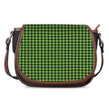 UFO Green Buffalo Plaid Print Saddle Bag