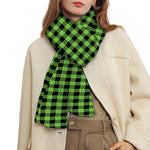 UFO Green Buffalo Plaid Print Scarf
