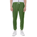 UFO Green Buffalo Plaid Print Joggers