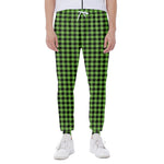 UFO Green Buffalo Plaid Print Scuba Joggers