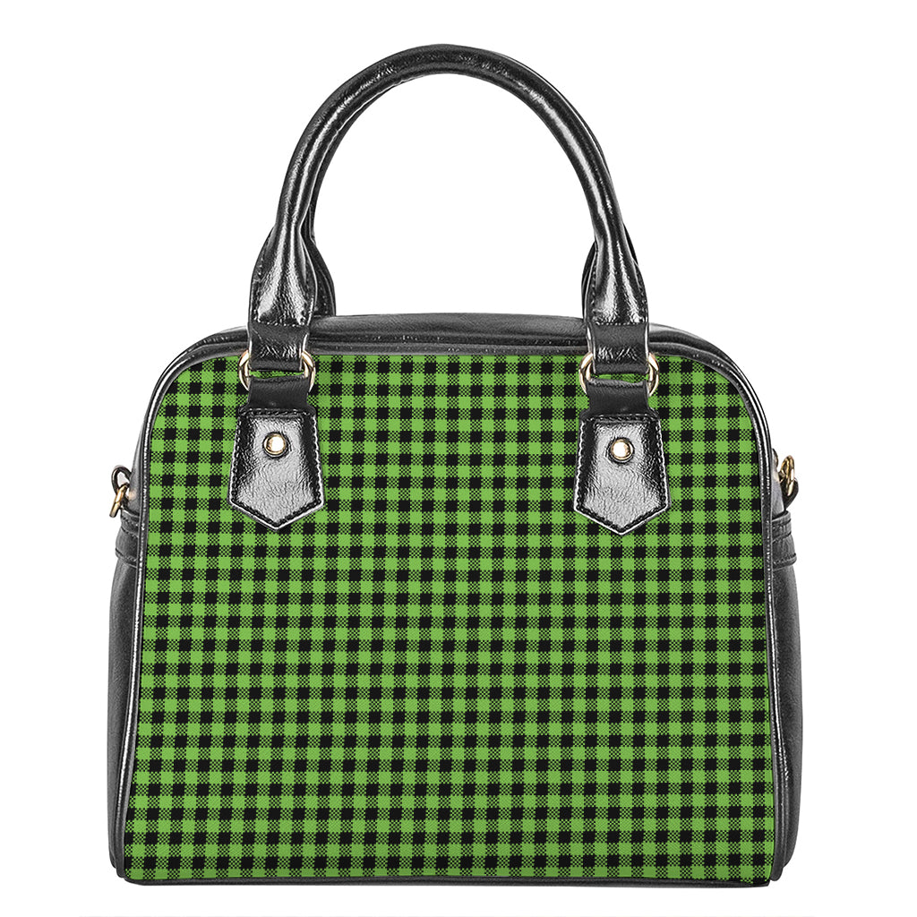 UFO Green Buffalo Plaid Print Shoulder Handbag