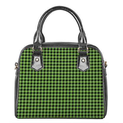 UFO Green Buffalo Plaid Print Shoulder Handbag