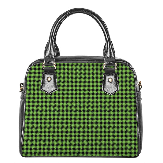 UFO Green Buffalo Plaid Print Shoulder Handbag
