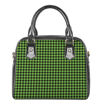 UFO Green Buffalo Plaid Print Shoulder Handbag