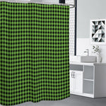 UFO Green Buffalo Plaid Print Shower Curtain