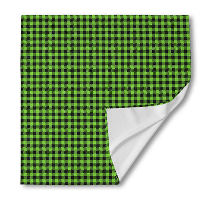 UFO Green Buffalo Plaid Print Silk Bandana