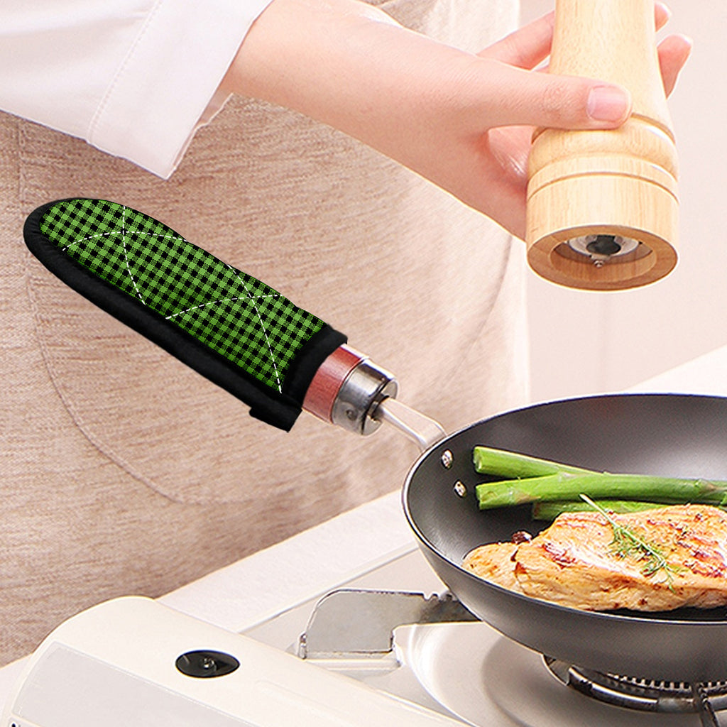 UFO Green Buffalo Plaid Print Skillet Handle Cover