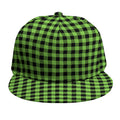 UFO Green Buffalo Plaid Print Snapback Cap