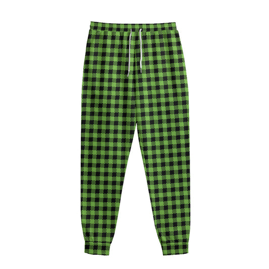 UFO Green Buffalo Plaid Print Sweatpants