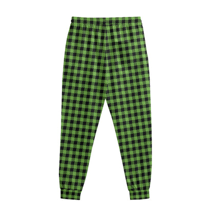 UFO Green Buffalo Plaid Print Sweatpants