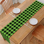 UFO Green Buffalo Plaid Print Table Runner