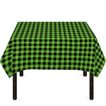 UFO Green Buffalo Plaid Print Tablecloth