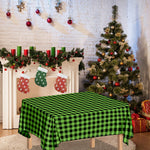 UFO Green Buffalo Plaid Print Tablecloth