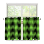 UFO Green Buffalo Plaid Print Tier Curtains