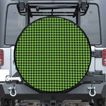 UFO Green Buffalo Plaid Print Tire Cover