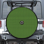 UFO Green Buffalo Plaid Print Tire Cover With Camera Hole